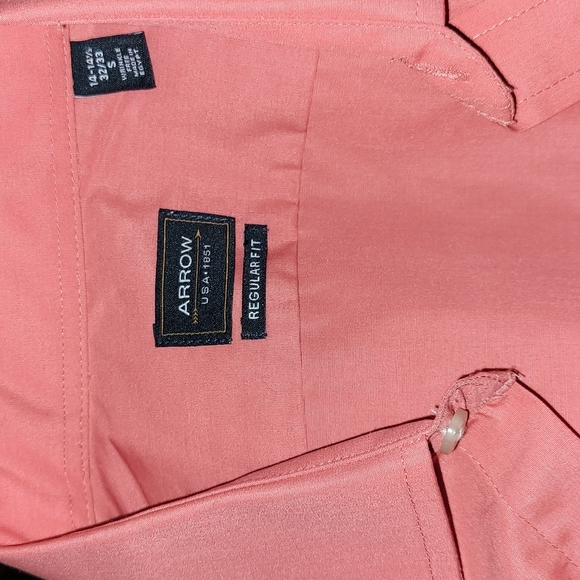 Arrow USA 1851 Cyclamen Regular Fit Long Sleeve Dress Shirt Small 14-14.5 32/33 - Picture 12 of 16
